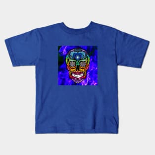 blue sugar skull Kids T-Shirt